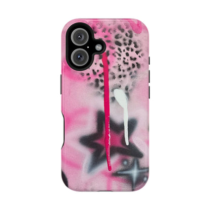 MagSafe "pink cheetah" airbrush iPhone case