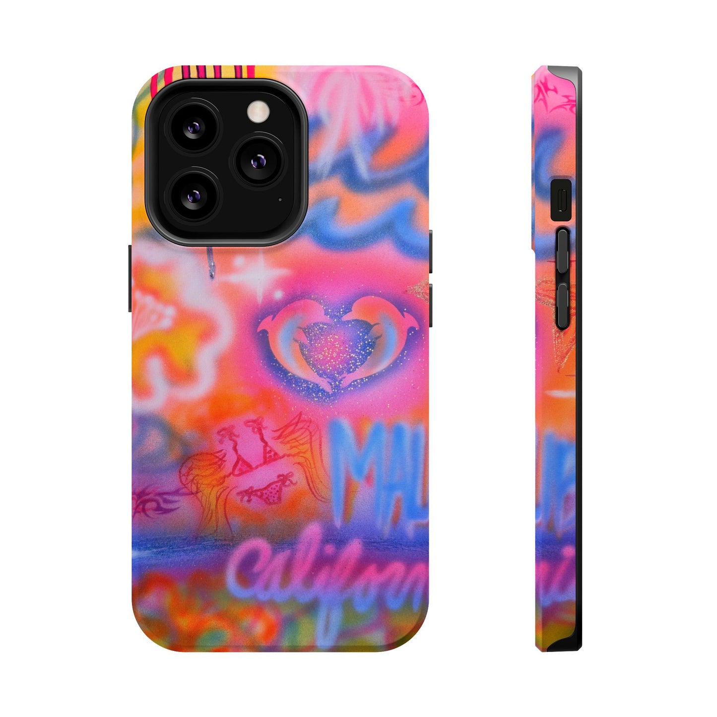 "mornings in malibu" MagSafe airbrush iPhone case