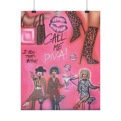 "party diva!" airbrush rolled print