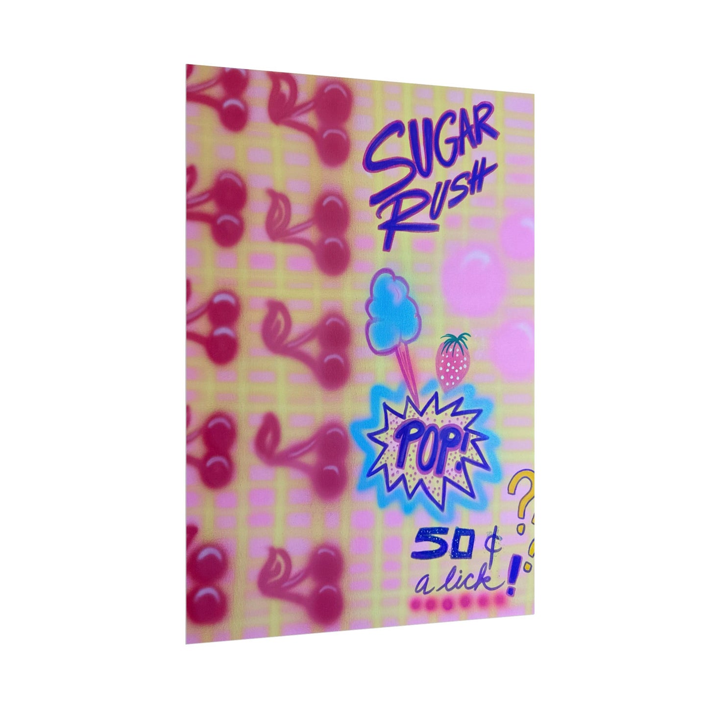"sugar rush" airbrush rolled print
