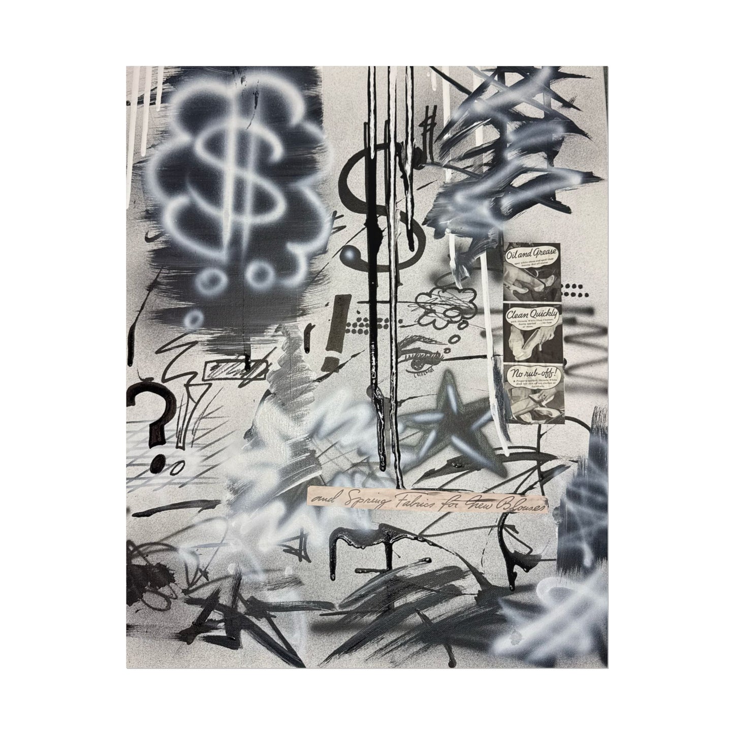 "monochrome mood" airbrush rolled print