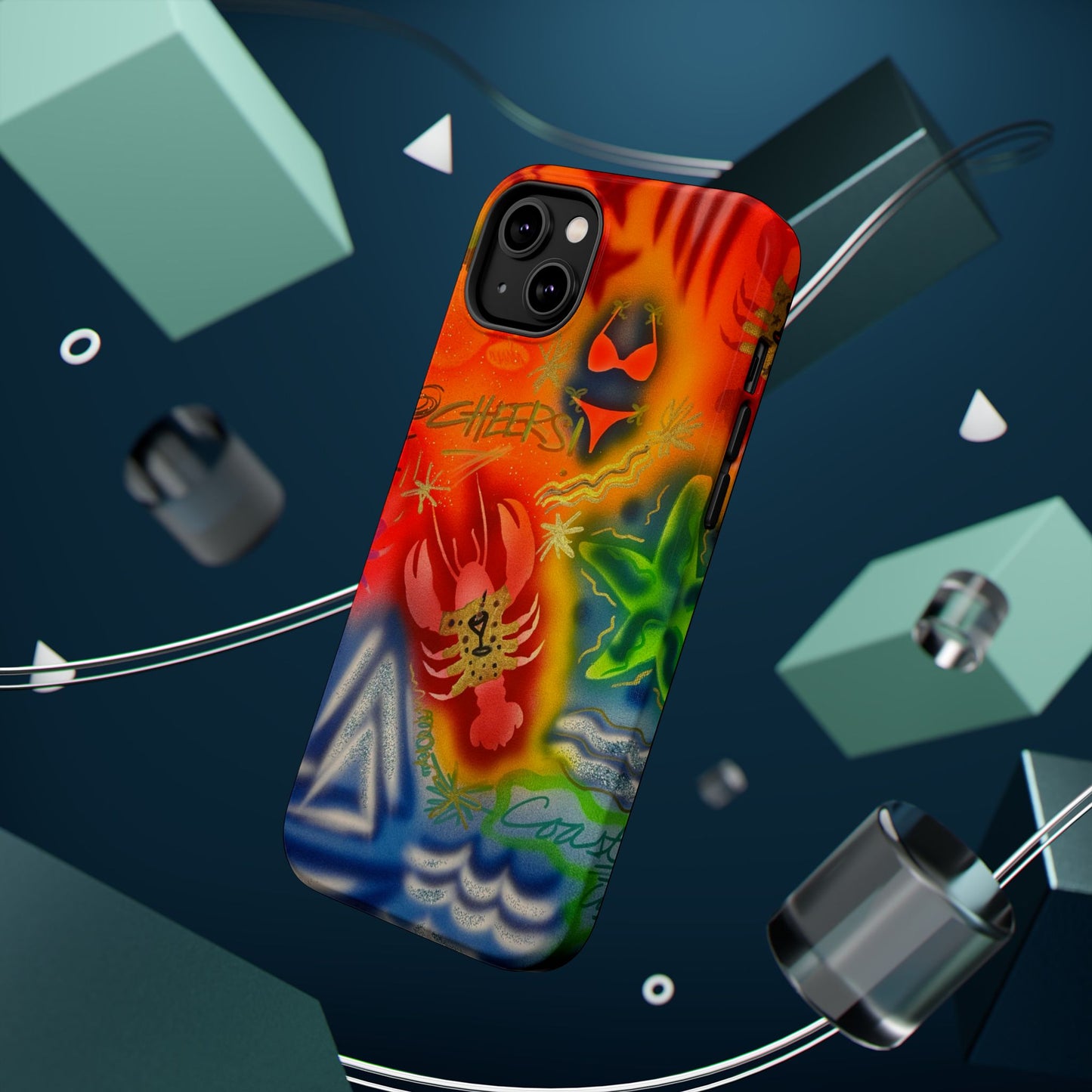 MagSafe "tipsy lobster" airbrush iPhone case