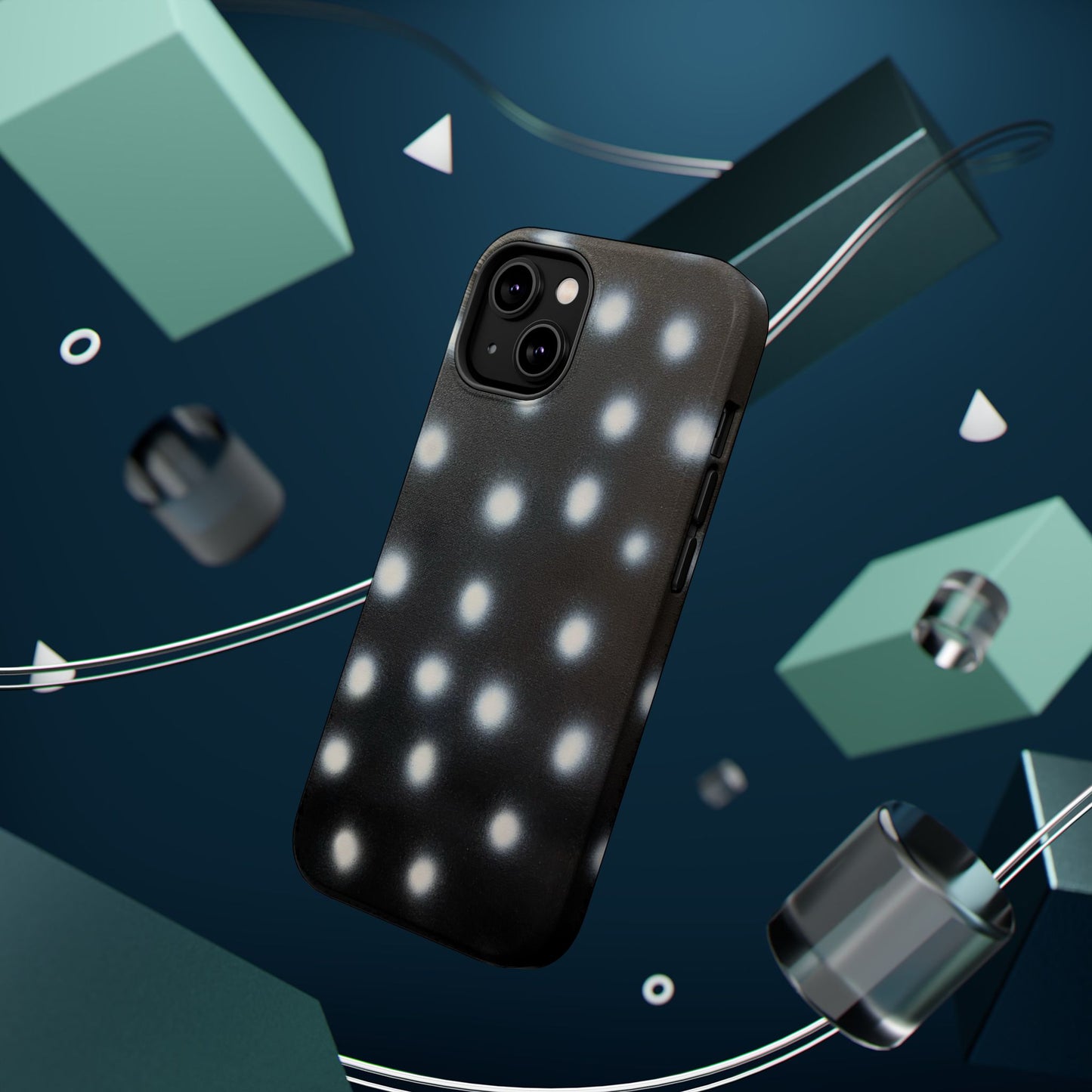 MagSafe "coconut noir polka dot" airbrush iPhone case