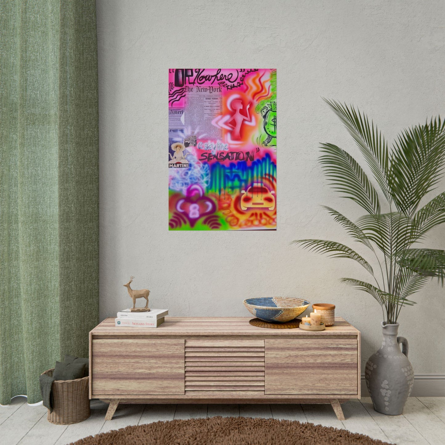 "skyline sensation" airbrush rolled print