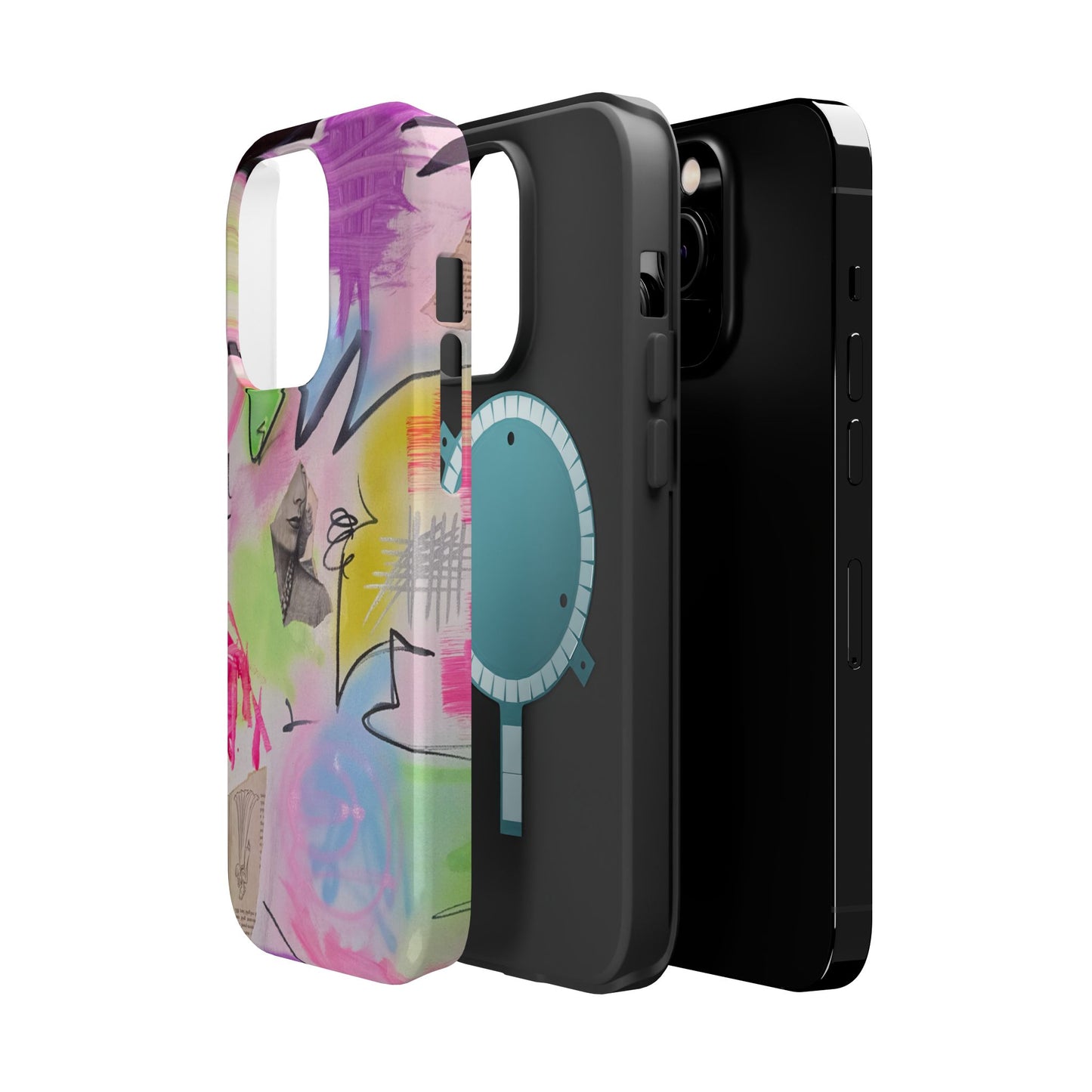 MagSafe "pastel static" airbrush iPhone case