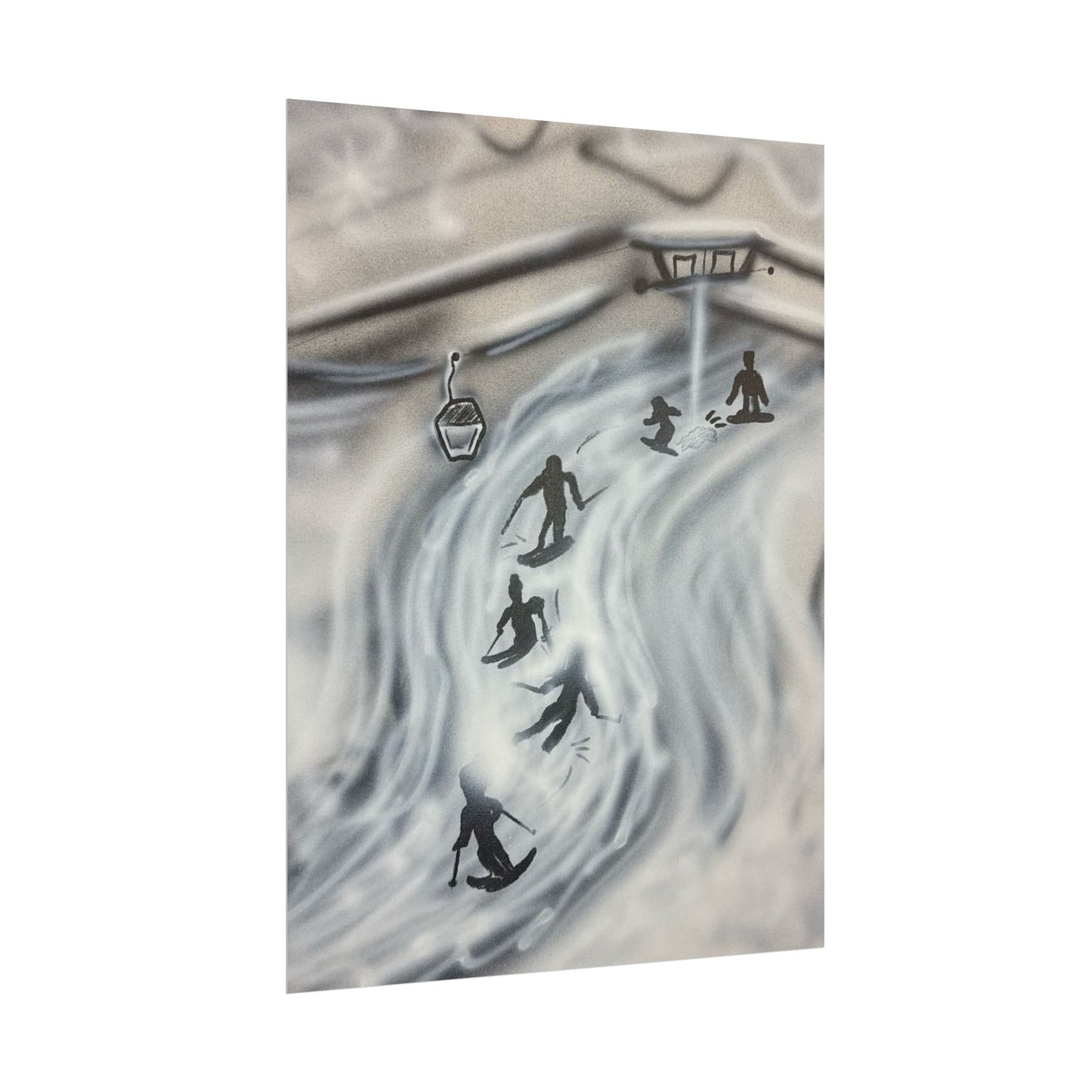 "avalanche" airbrush rolled print