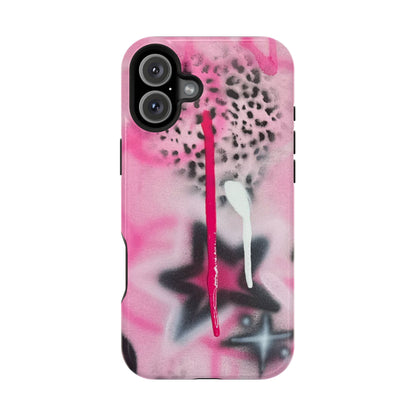 MagSafe "pink cheetah" airbrush iPhone case