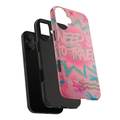 "need $$ to travel" airbrush iPhone case