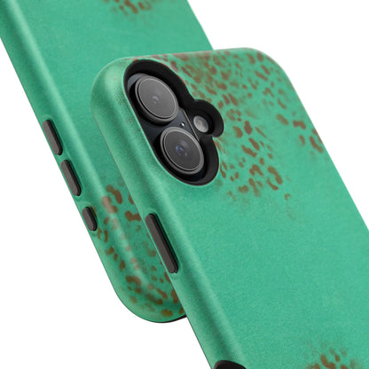 MagSafe "teal cheetah" airbrush iPhone case