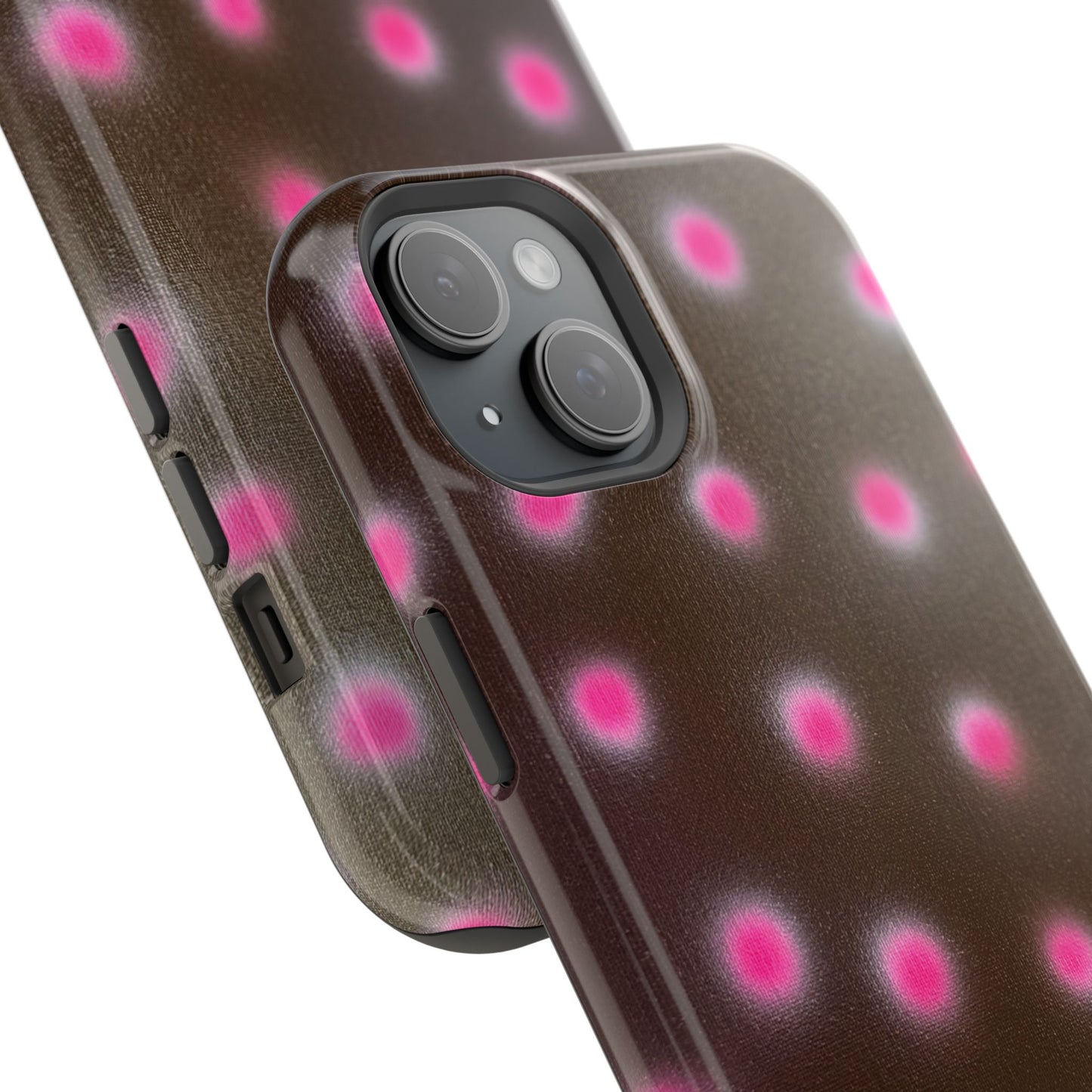 MagSafe "cherry mocha polka dot" airbrush iPhone case