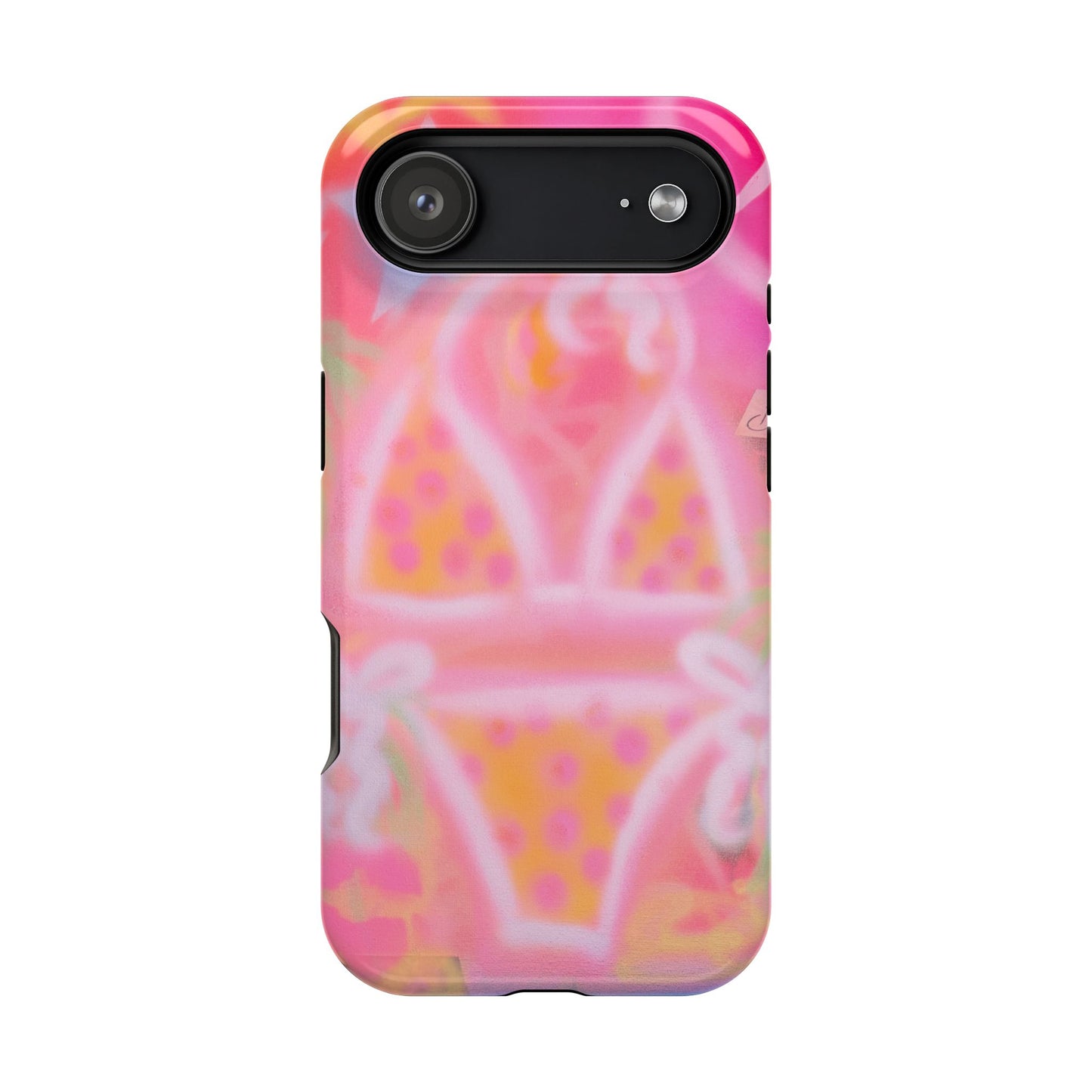 MagSafe "yellow polka dot bikini" airbrush iPhone case