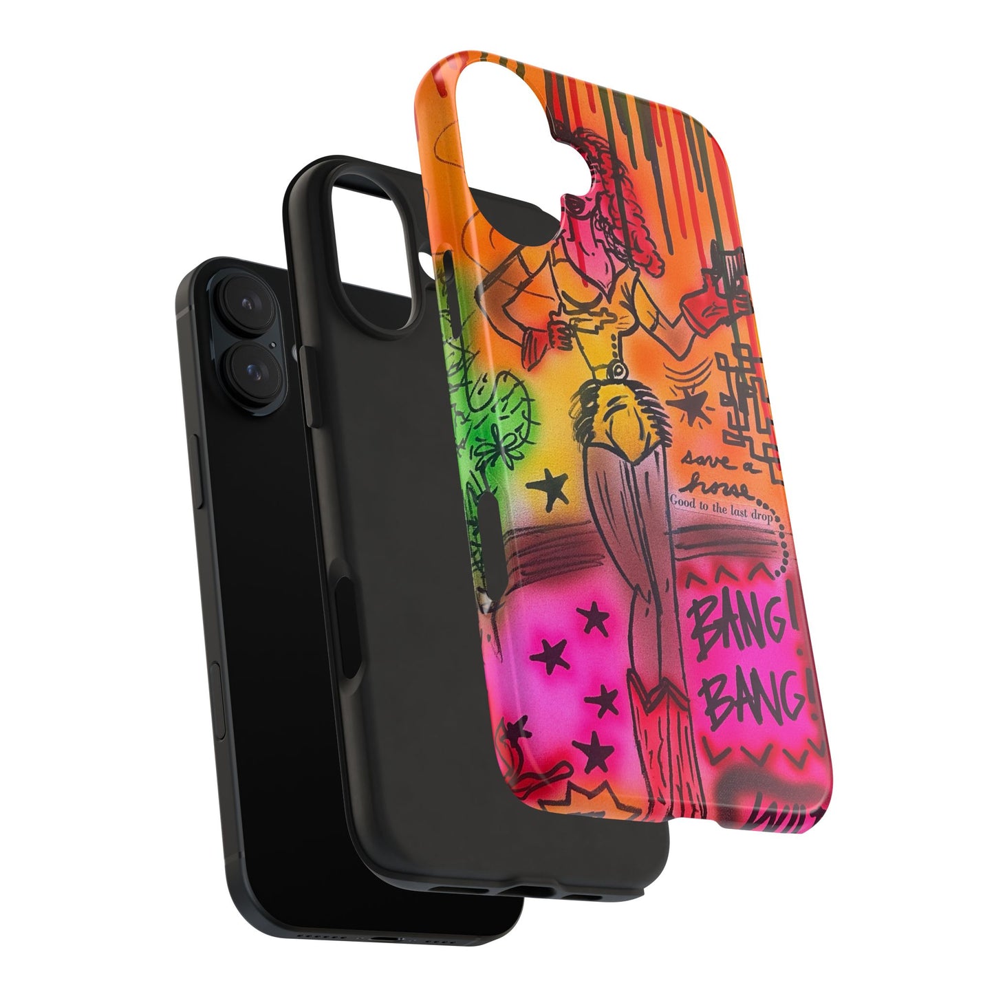"wild, wild west" airbrush iPhone case