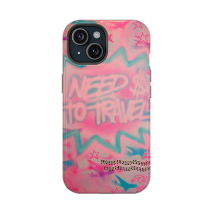 MagSafe "need $$ to travel" airbrush iPhone case