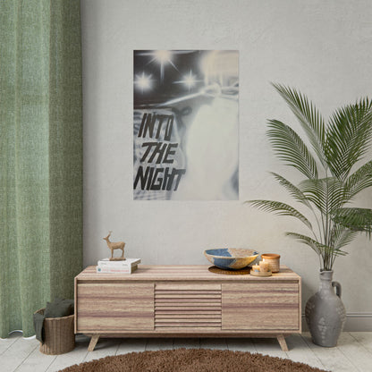 "into the night" airbrush rolled print