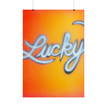 "lucky" airbrush rolled print