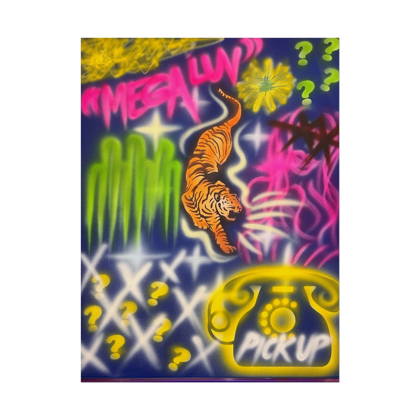 "mega luv" airbrush rolled print