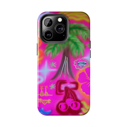 "neon pink palms" airbrush iPhone case