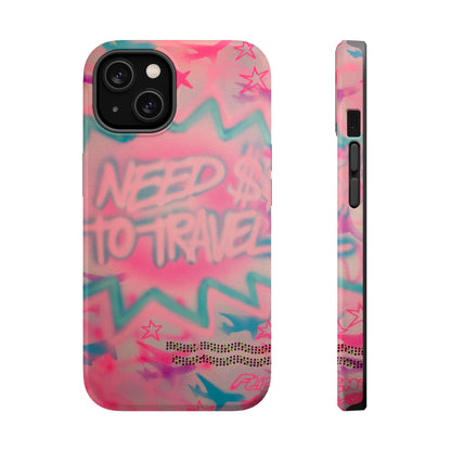 MagSafe "need $$ to travel" airbrush iPhone case