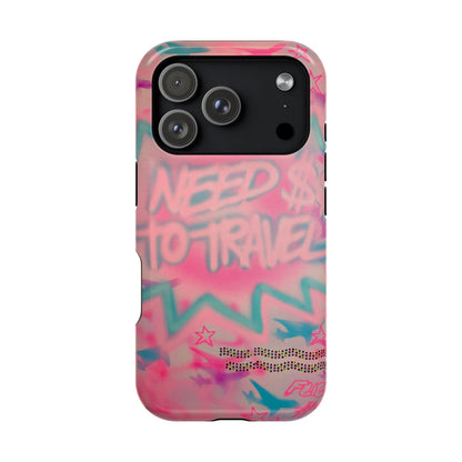 MagSafe "need $$ to travel" airbrush iPhone case