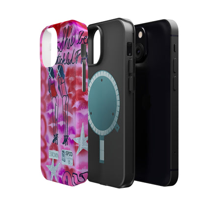 MagSafe "tickled pink" airbrush iPhone case