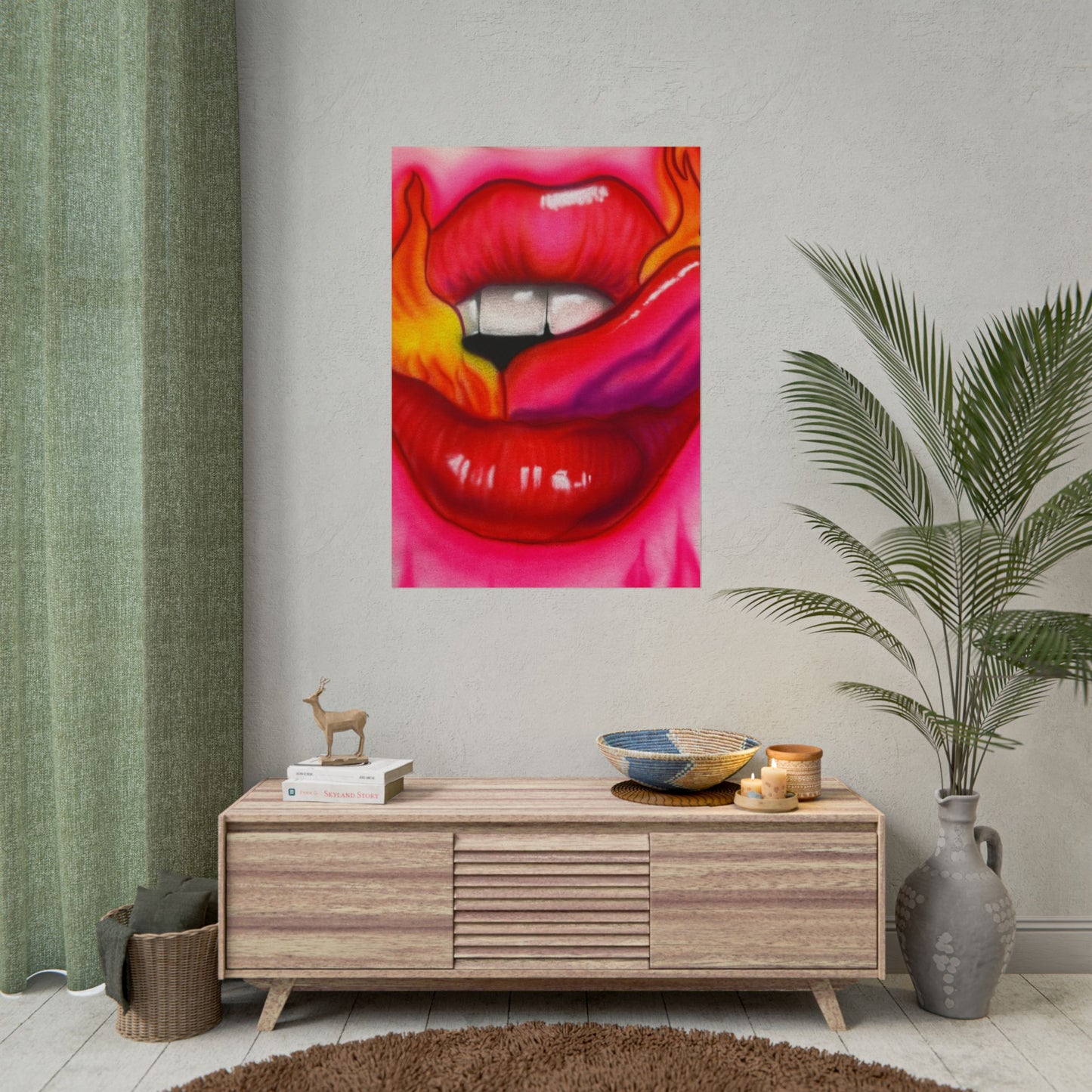 "flaming lips pt. 2" airbrush rolled print