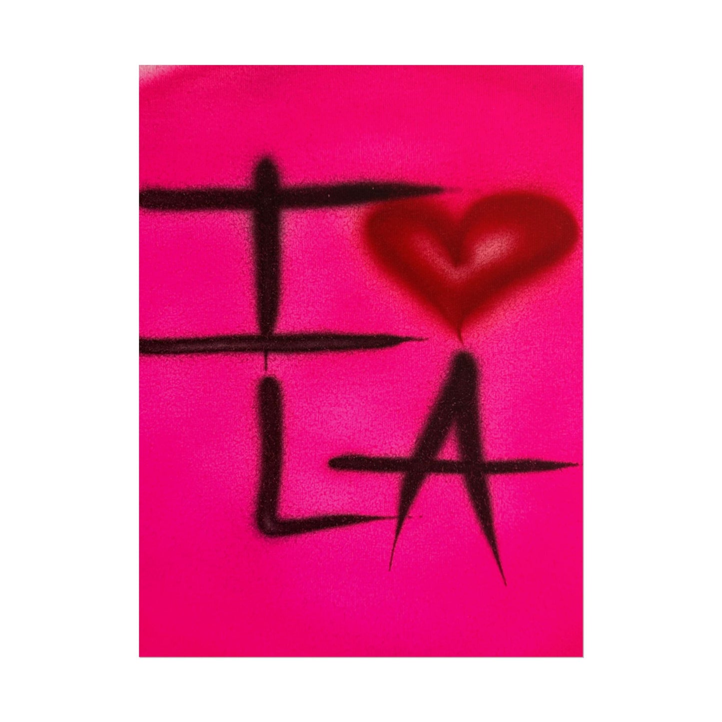 "i <3 LA" airbrush rolled print