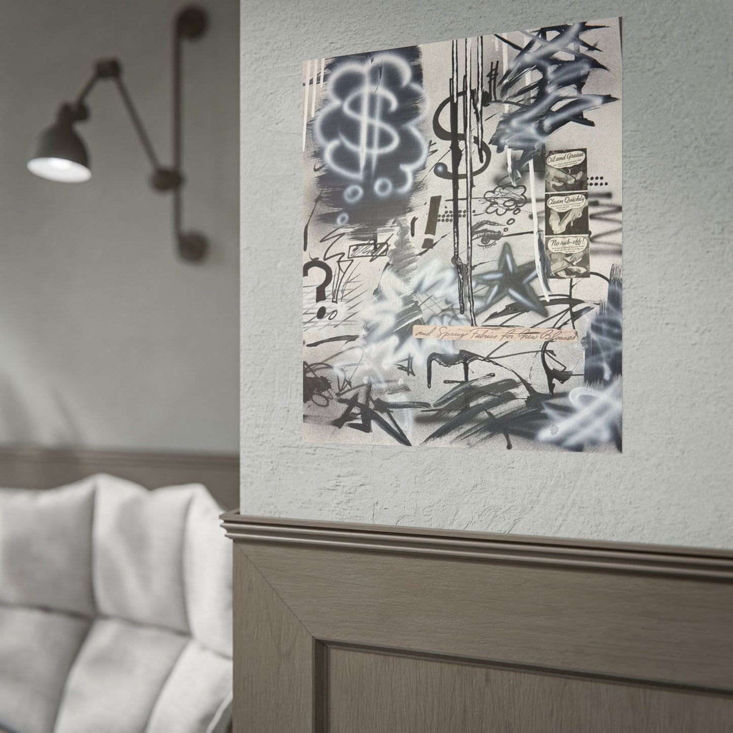 "monochrome mood" airbrush rolled print