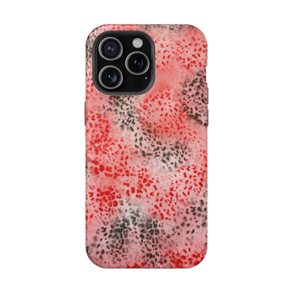 MagSafe "red cheetah" airbrush iPhone case