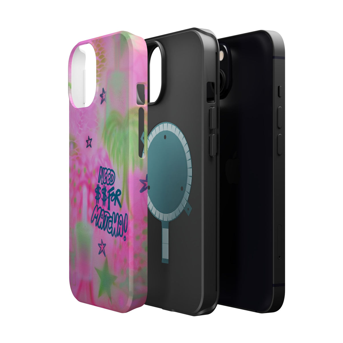 MagSafe "need $$ for matcha" airbrush iPhone case
