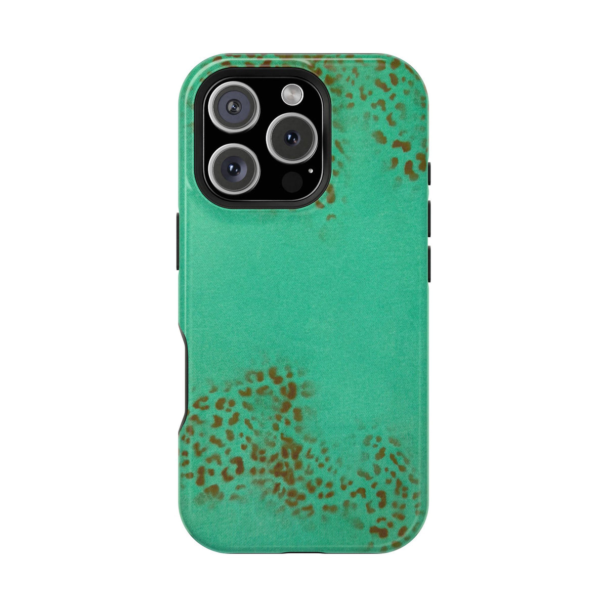MagSafe "teal cheetah" airbrush iPhone case