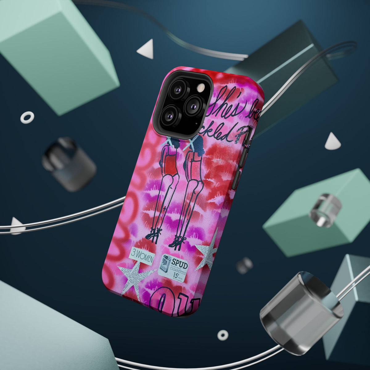 MagSafe "tickled pink" airbrush iPhone case