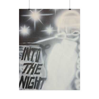 "into the night" airbrush rolled print