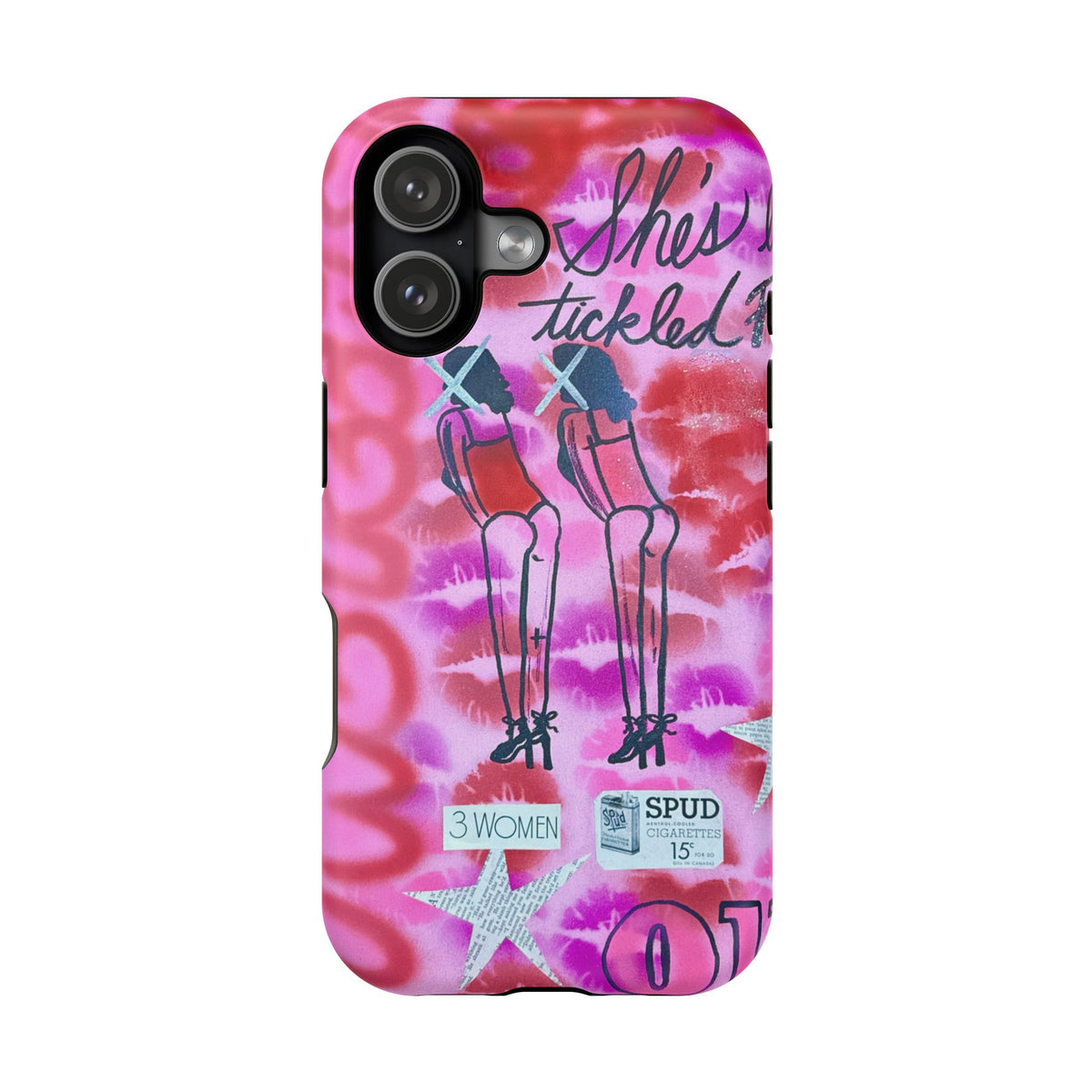 MagSafe "tickled pink" airbrush iPhone case