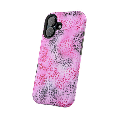 MagSafe "pink cheetah" airbrush iPhone case