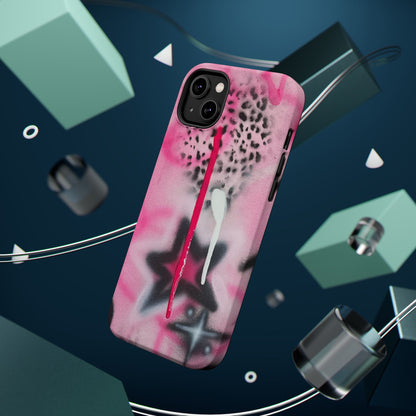 MagSafe "pink cheetah" airbrush iPhone case