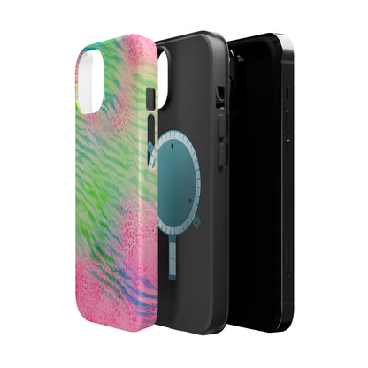 MagSafe "teal cheetah" airbrush iPhone case