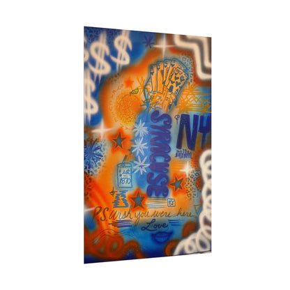 "syracuse, ny" airbrush rolled print