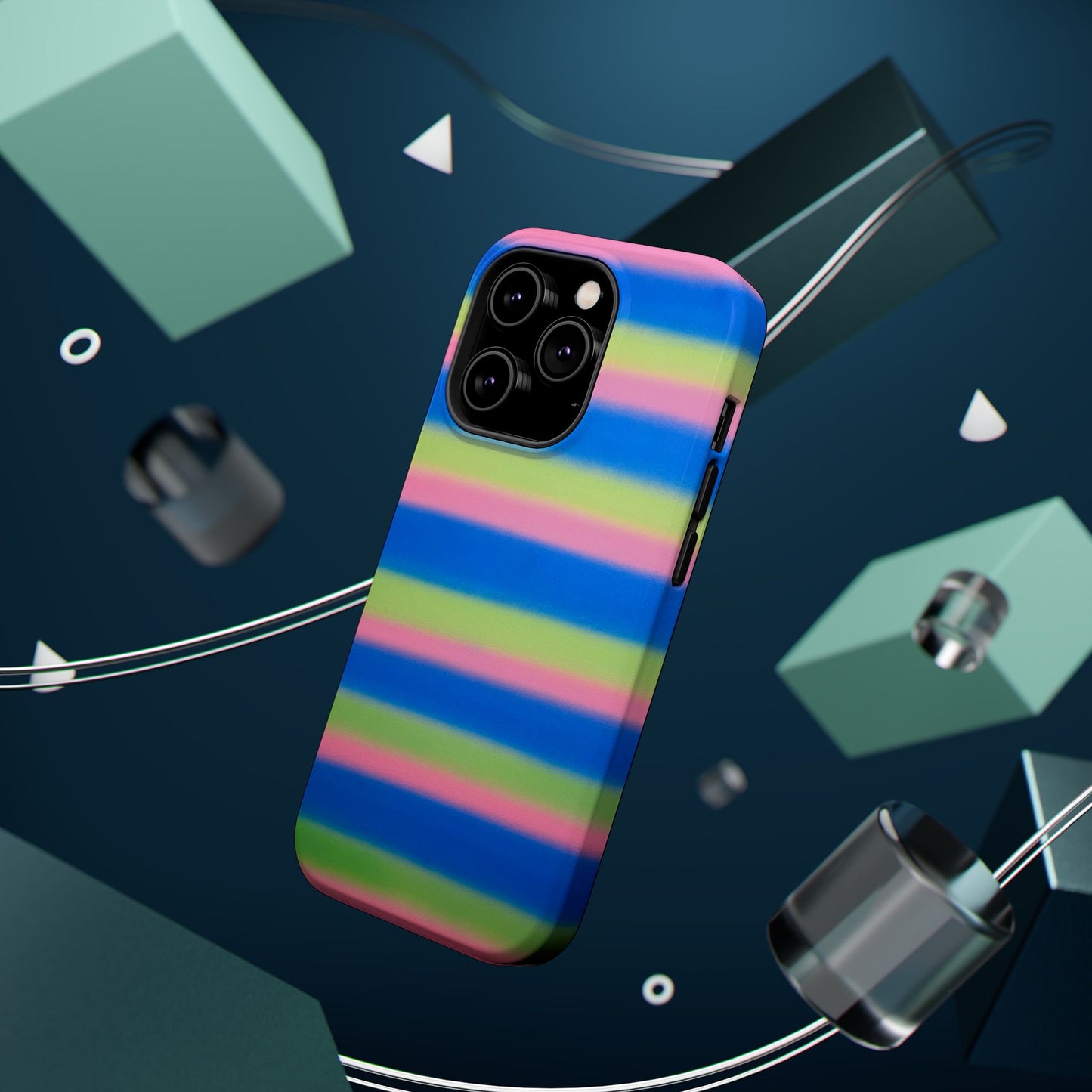 MagSafe "sherbet stripes" airbrush iPhone case