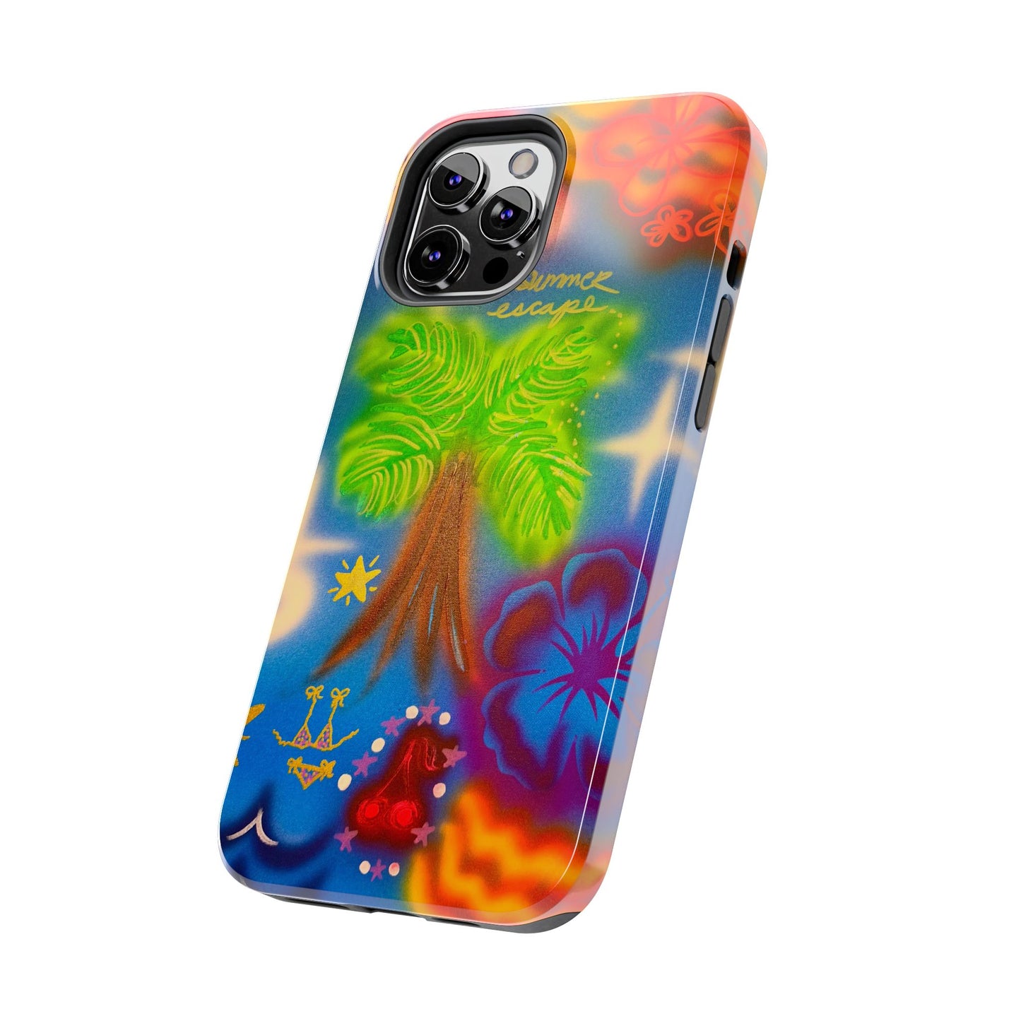 "neon blue palms" airbrush iPhone case