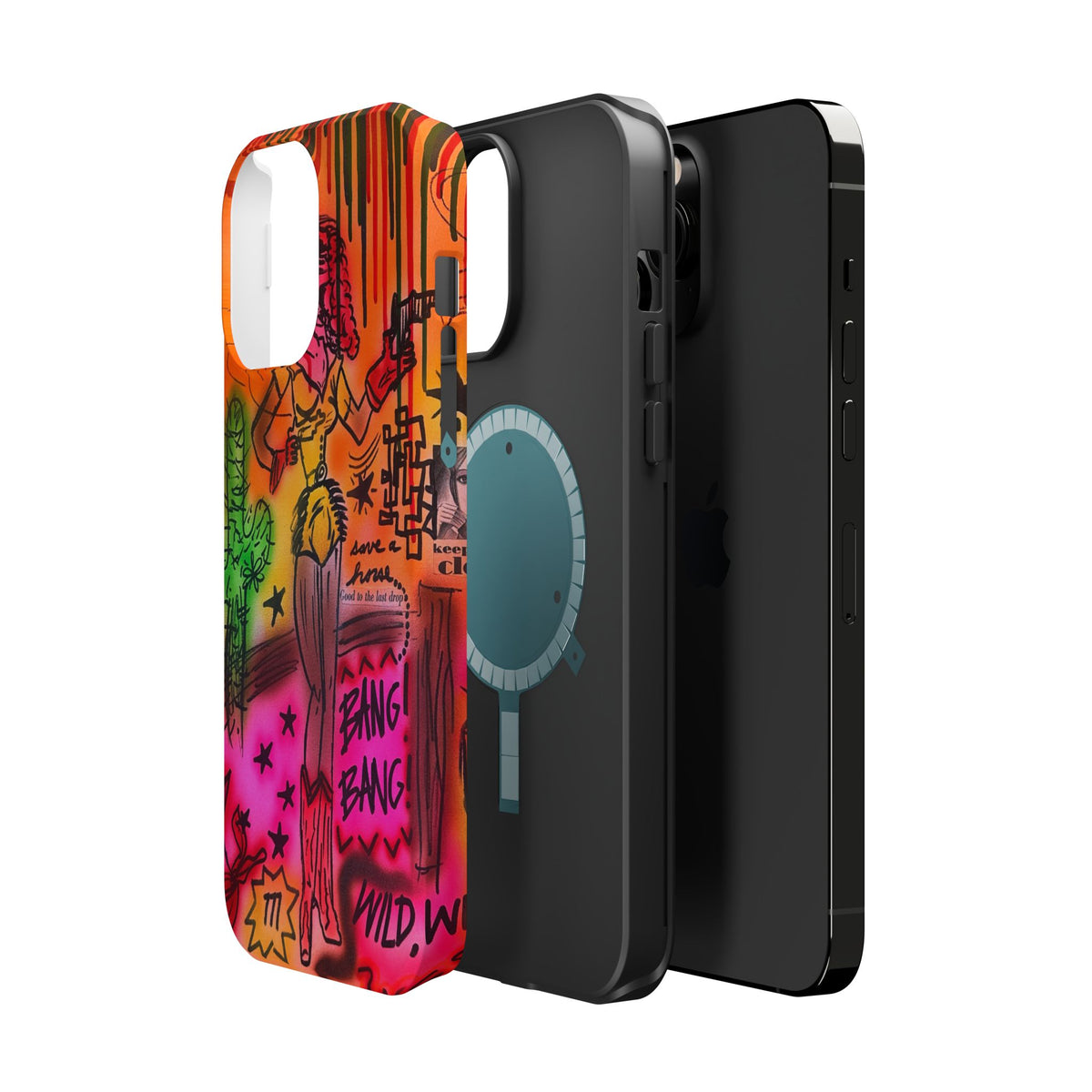 MagSafe "wild, wild west" airbrush iPhone case