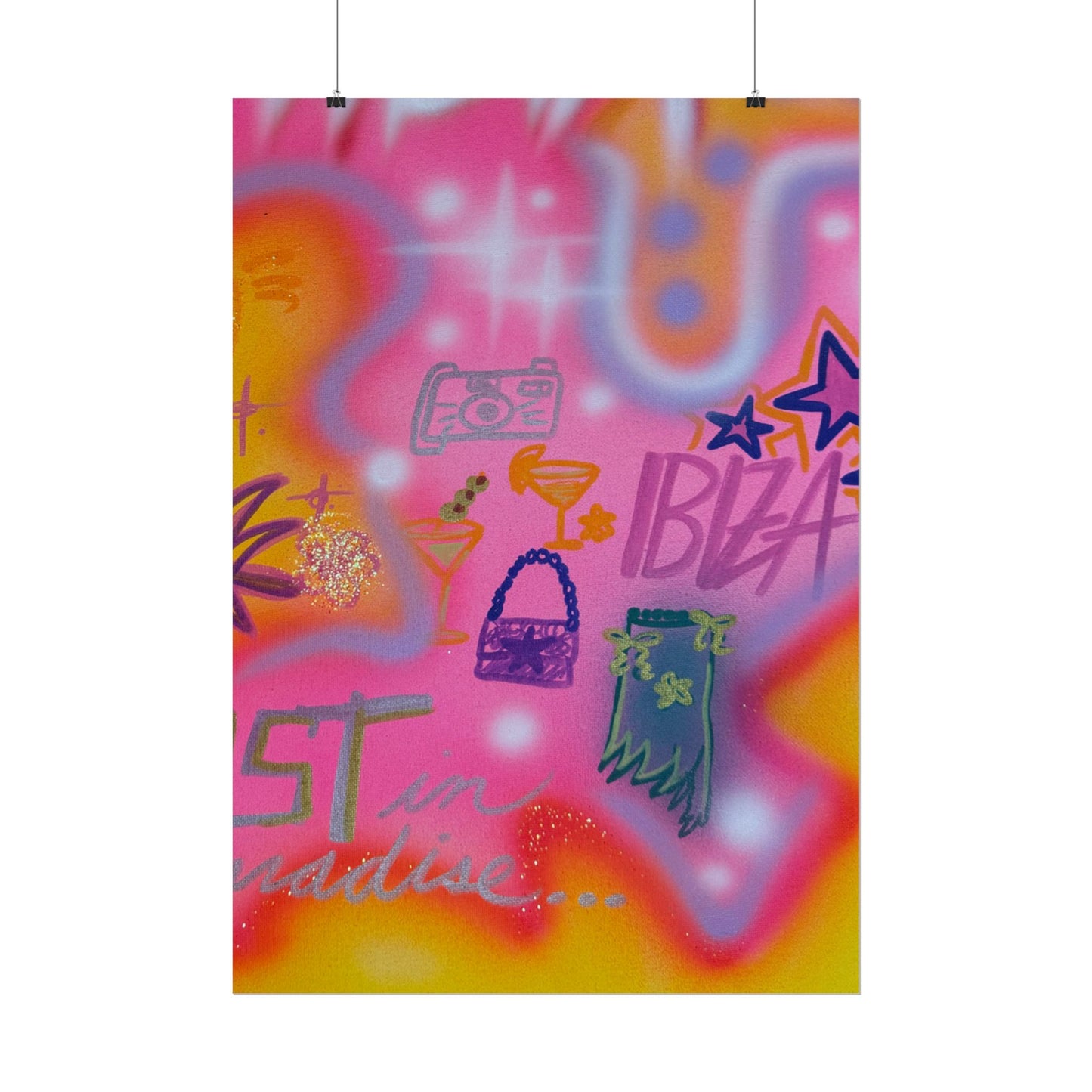 "ibiza" airbrush rolled print