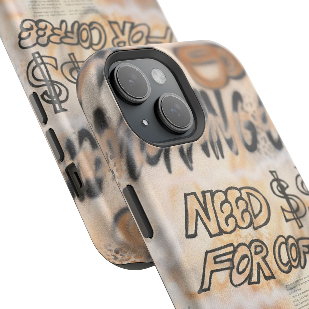 MagSafe "need $$ for coffee" airbrush iPhone case