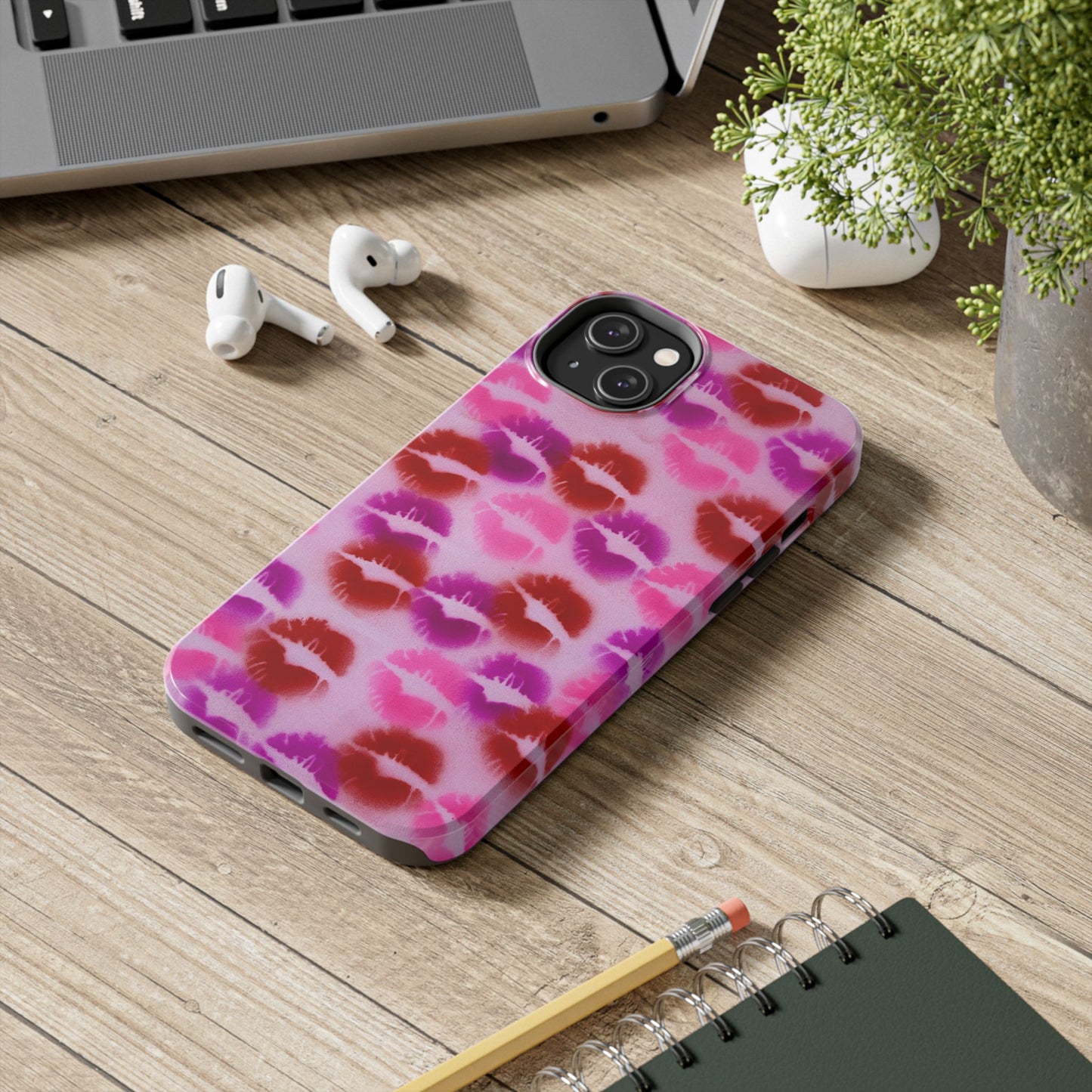 "mwah" airbrush iPhone case