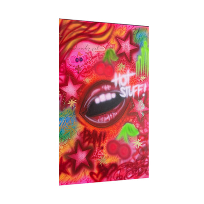 "hot stuff" airbrush rolled print