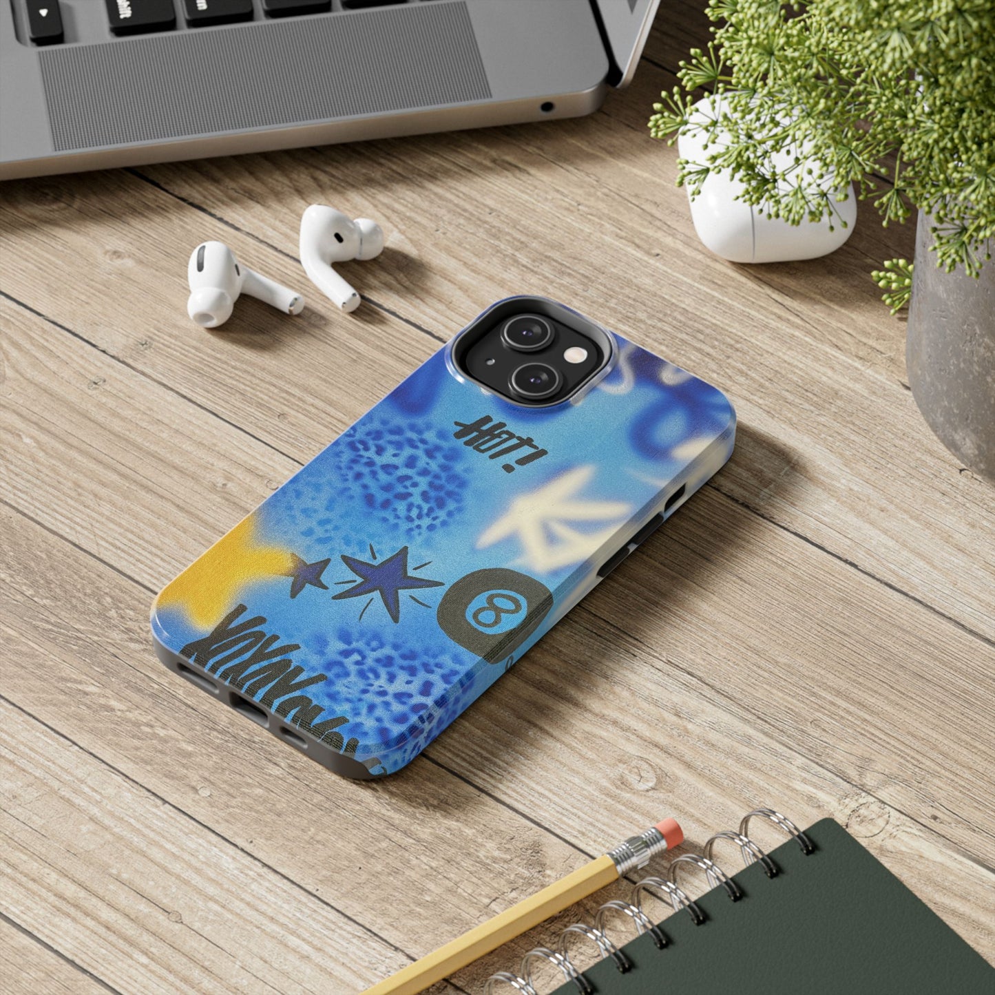 "brilliant blues" airbrush iPhone case
