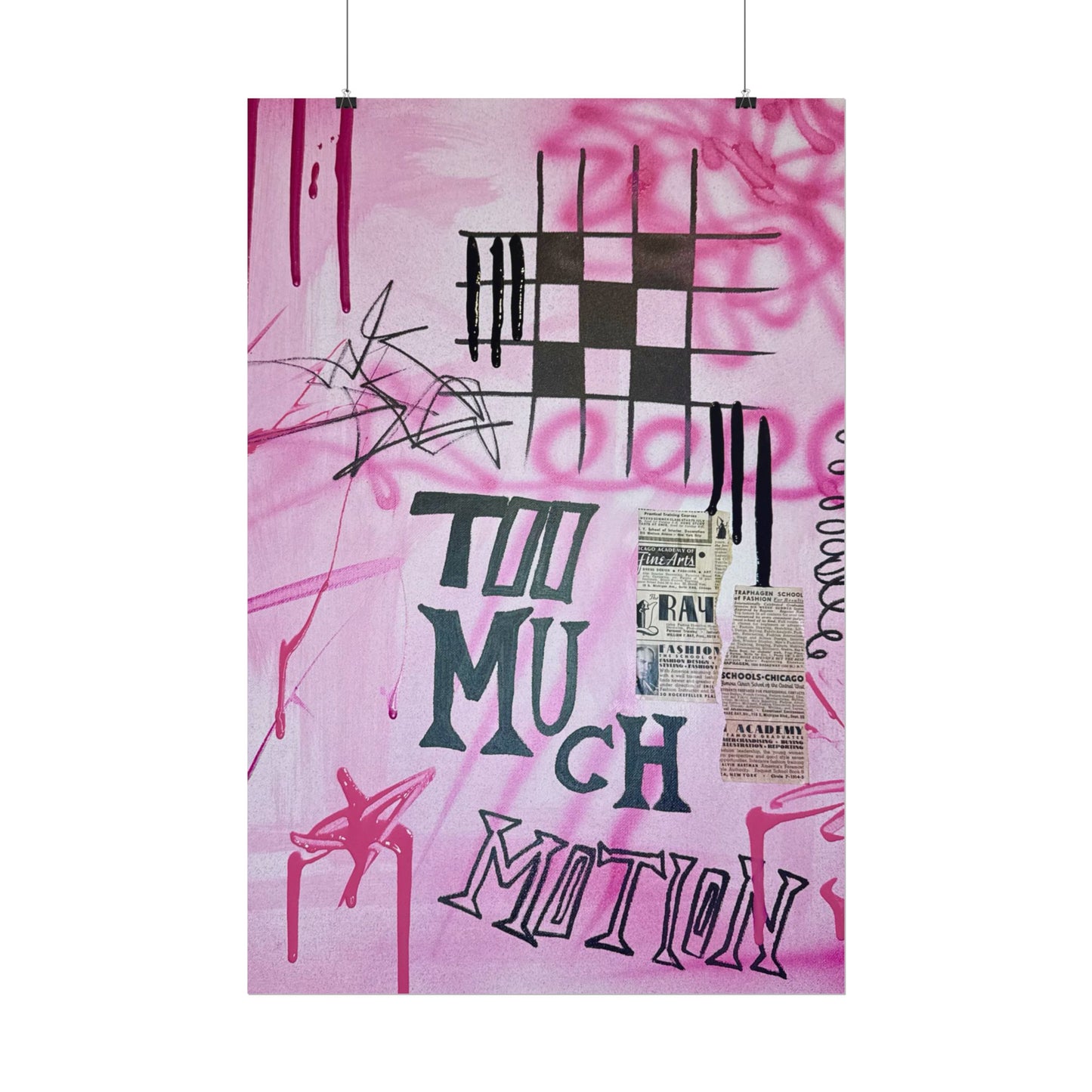 "too much motion" airbrush rolled print
