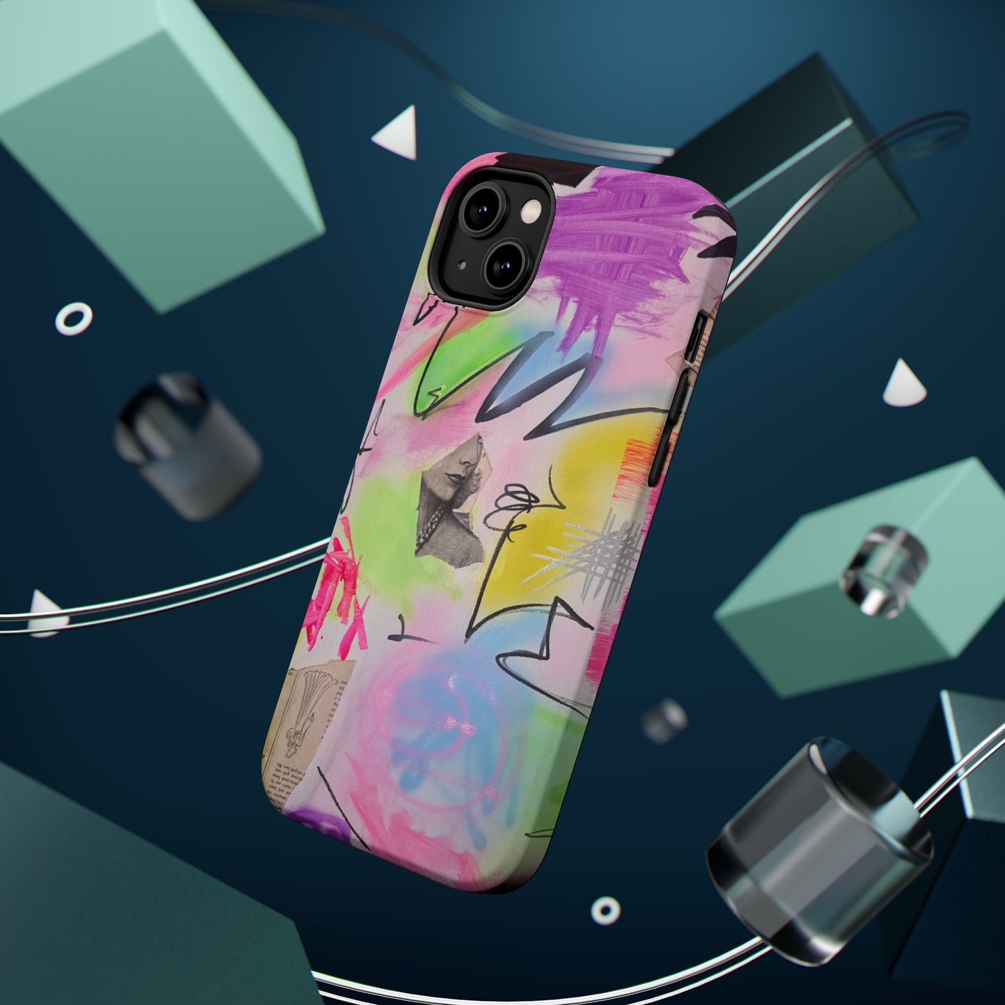 MagSafe "pastel static" airbrush iPhone case