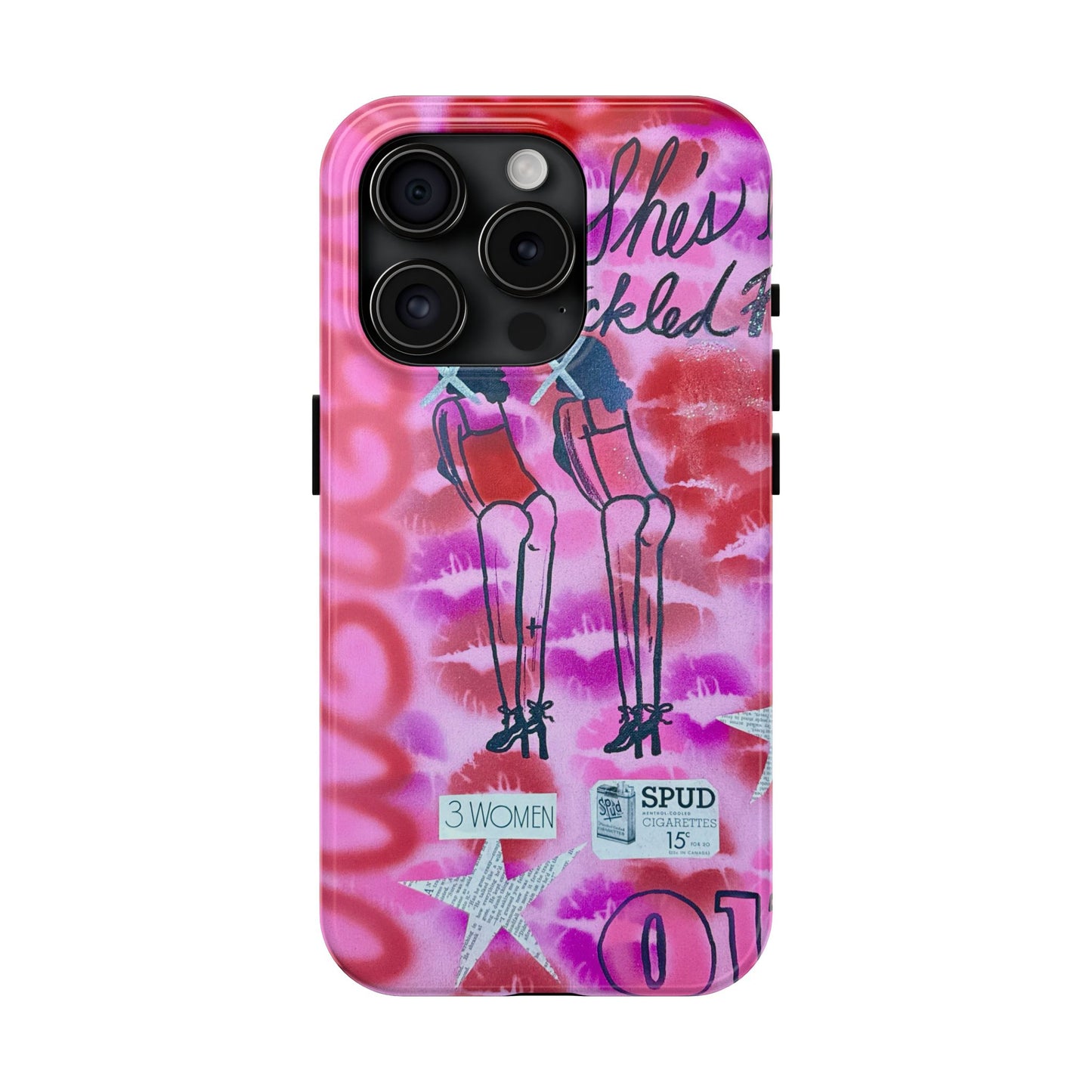 "tickled pink" airbrush iPhone case