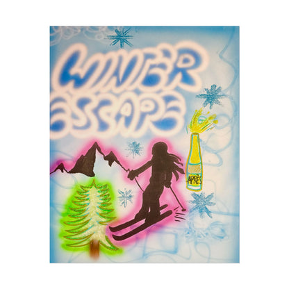 "winter escape" airbrush rolled print
