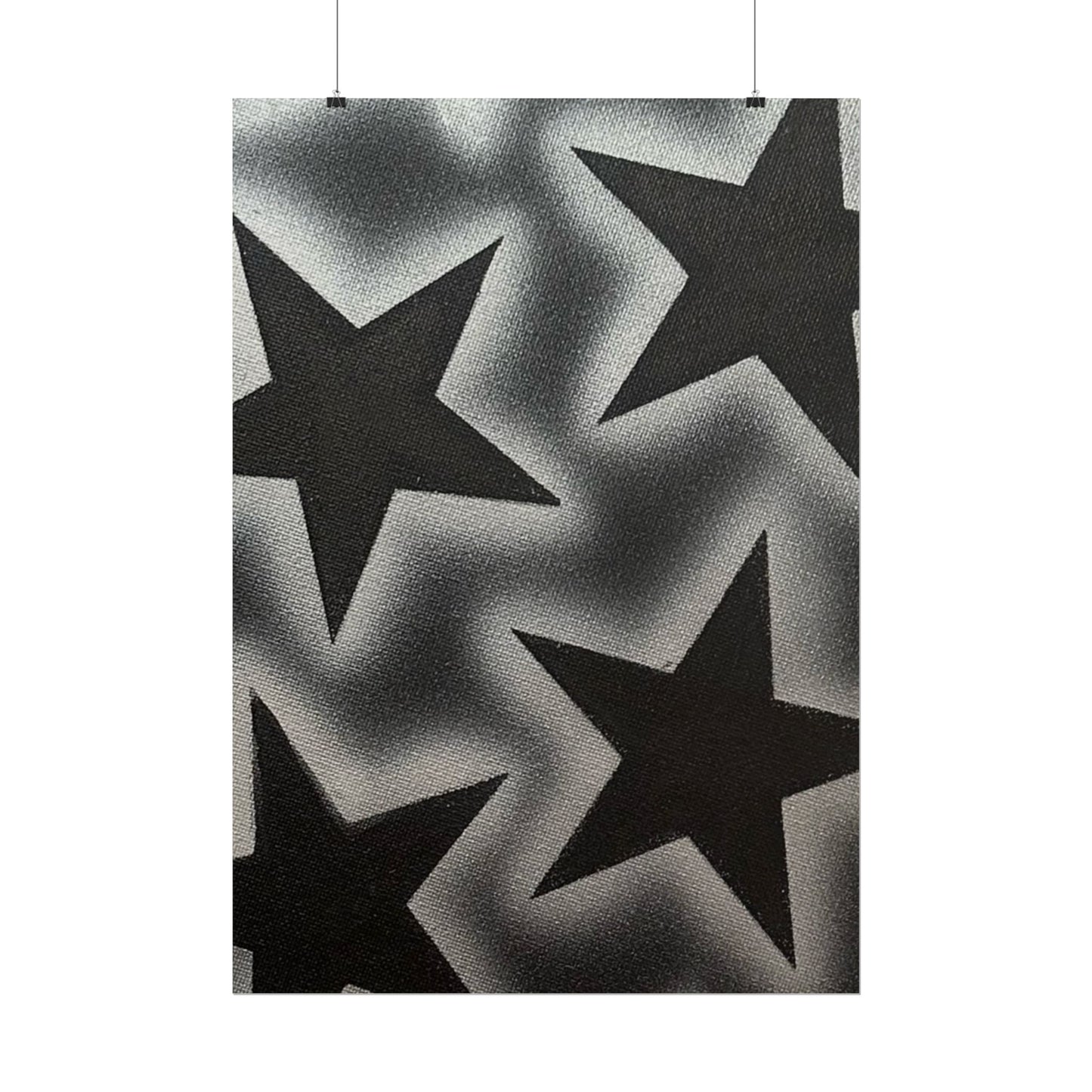 "chrome stars" airbrush rolled print